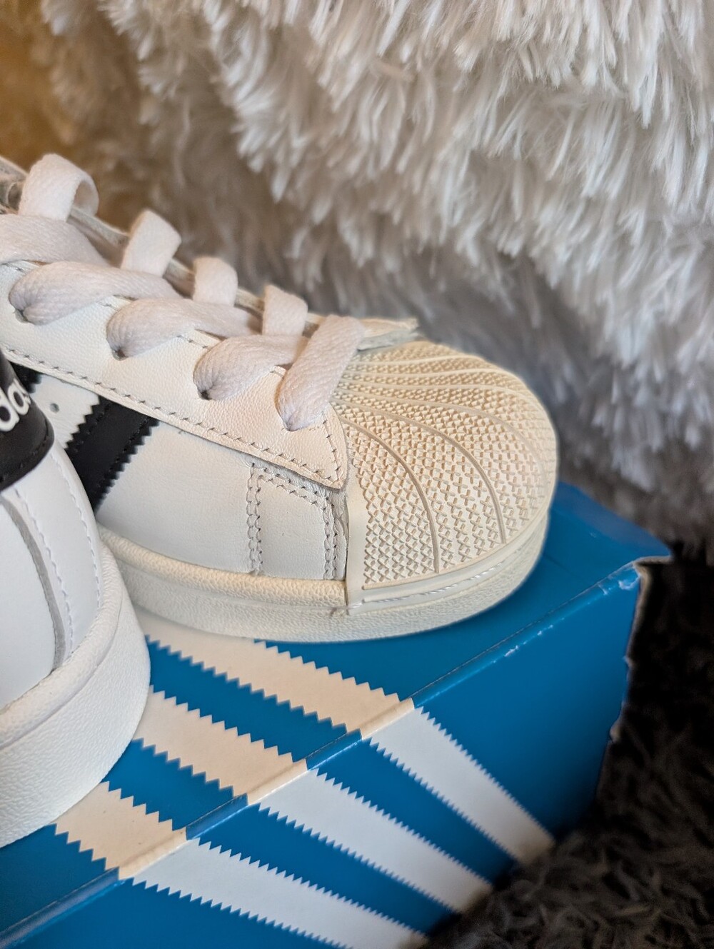 Women's White Sneakers with Black Stripes - Classic Shell-Toe Style - Picture 8 of 11